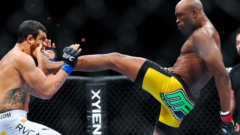 Chute do Anderson silva em Vitor, uma luta que foi recorde nas apostas online